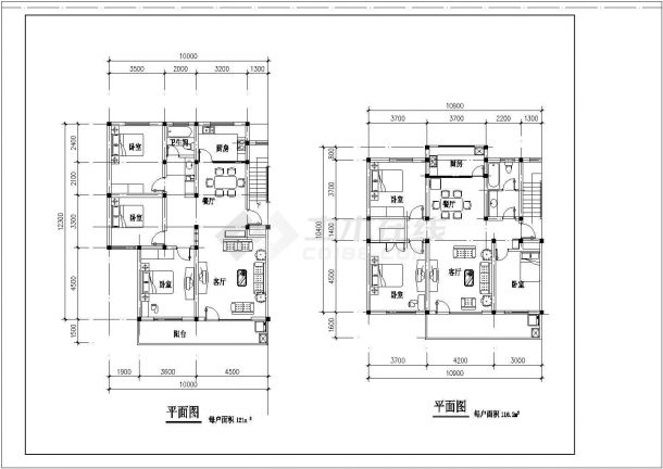 某地区住宅户型集锦建筑设计总图纸-图二