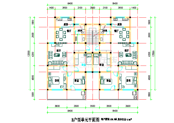 某城市小区住宅户型集锦建筑设计图-图二