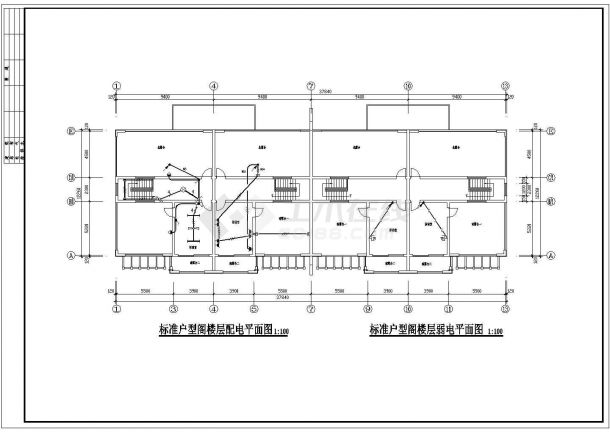 某地三层联排别墅电气设计施工图纸-图二