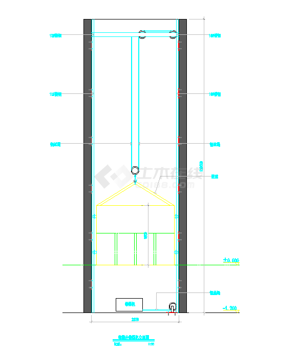 电梯井施工临时提升机示意图-图一