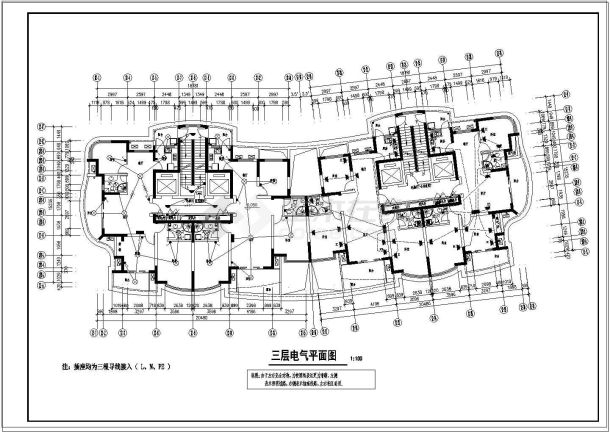 某大型高层商住楼电气设计施工图纸-图一