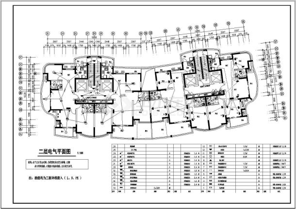 某大型高层商住楼电气设计施工图纸-图二