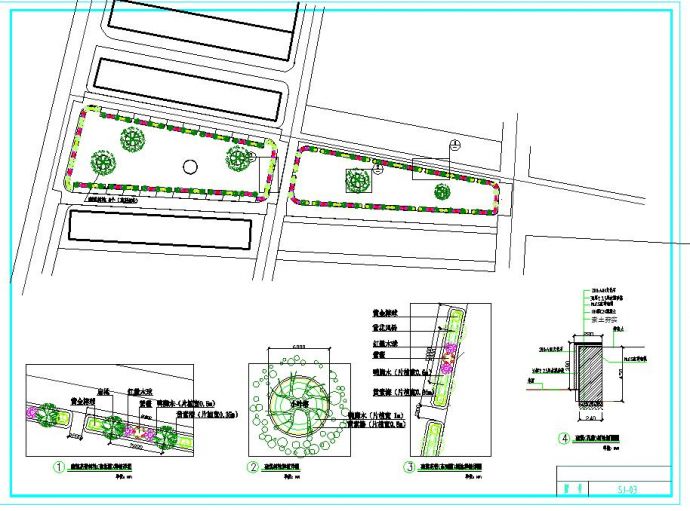 比较详细的园林停车场与菜市场景观设计图_图1