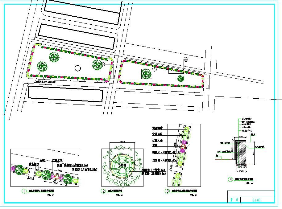 比较详细的园林停车场与菜市场景观设计图