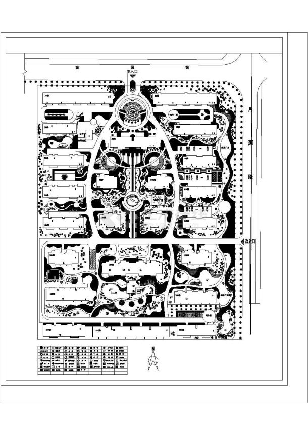 某小区环境绿化设计图纸 （含苗表）-图一