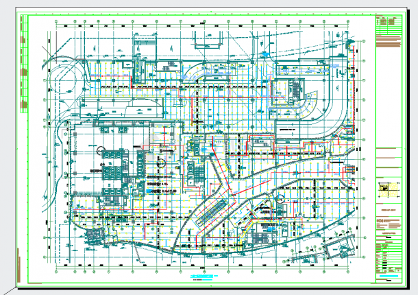 某地安徽55万平购物中心自动喷淋施工图CAD图纸-图一