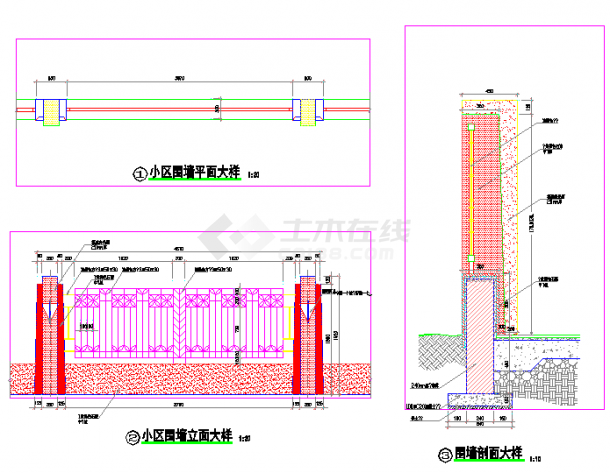 广州小区全套景观设计施工图-图一