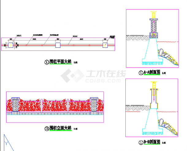 广州小区全套景观设计施工图-图二