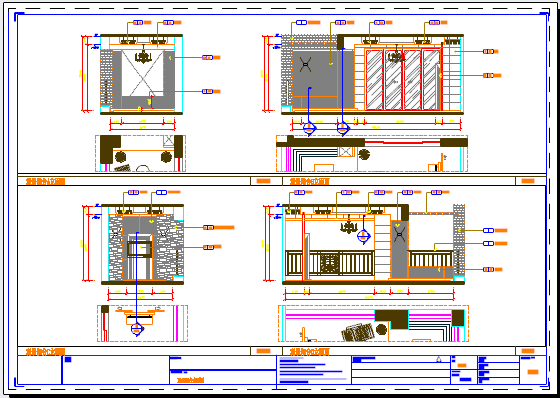 【珠海】奢华新古典四居室装修施工CAD图（附效果图）