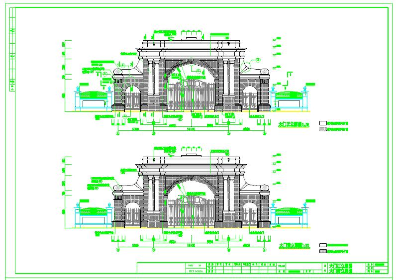 欧式风格大门设计图（5个CAD文件）