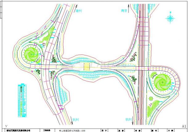 浙江杭州大型立交互通绿化设计图（带3D文件）-图二