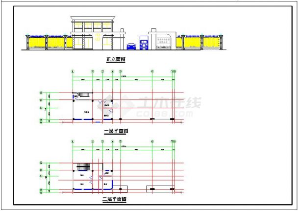现代造型大门设计图（6个CAD文件）-图二