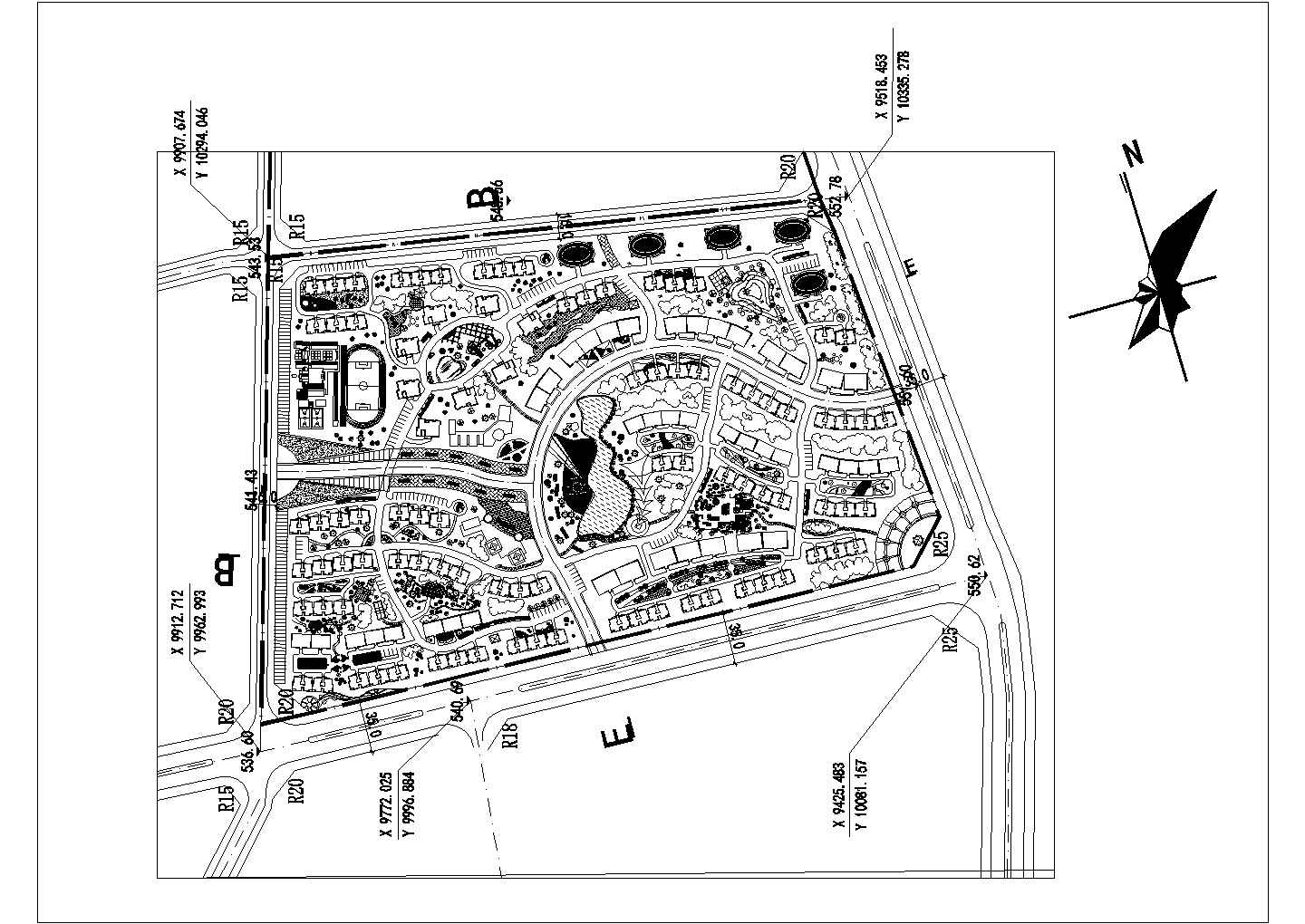某地区城市建筑规划设计总平面图纸