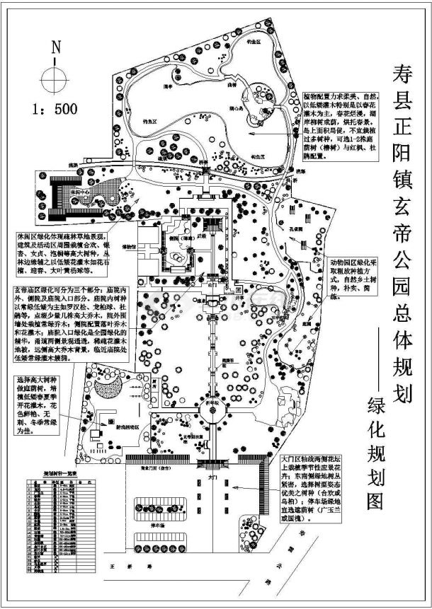 玄帝园公园规划设计cad图-图二