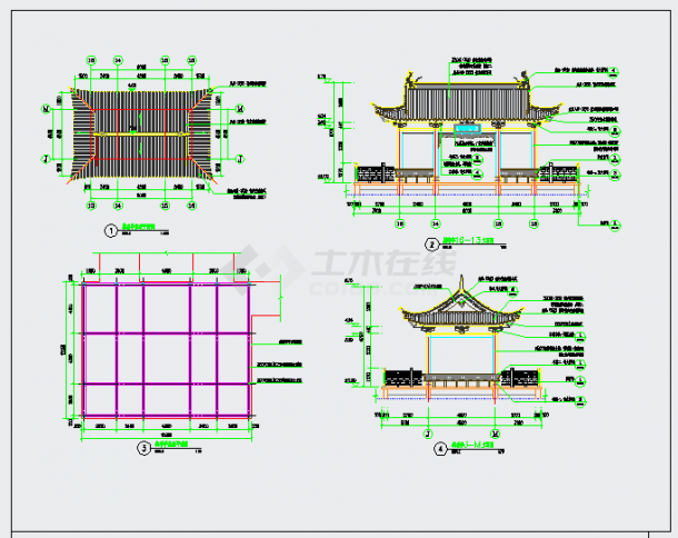 中式园林水榭CAD施工详图-图二