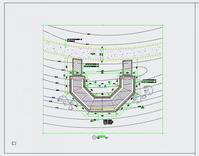 中式园林景观弯折连廊、长廊CAD详图_图1