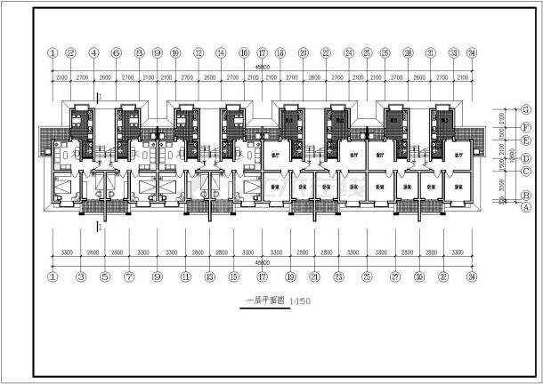 某地六层研究生公寓楼建筑设计图纸-图五