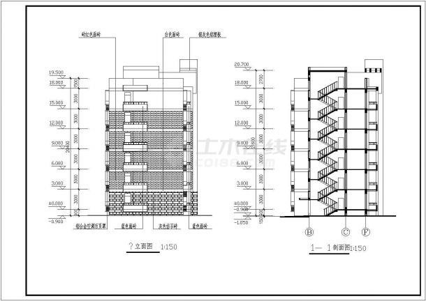 某地六层研究生公寓楼建筑设计图纸-图六