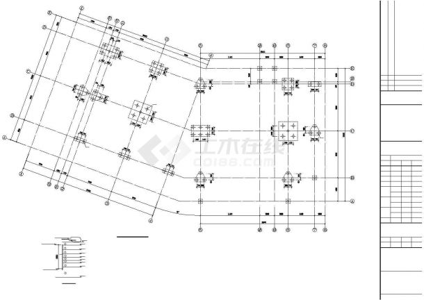 1900平方米三层钢框架售楼处建筑结构全套cad施工图（含计算书）-图二