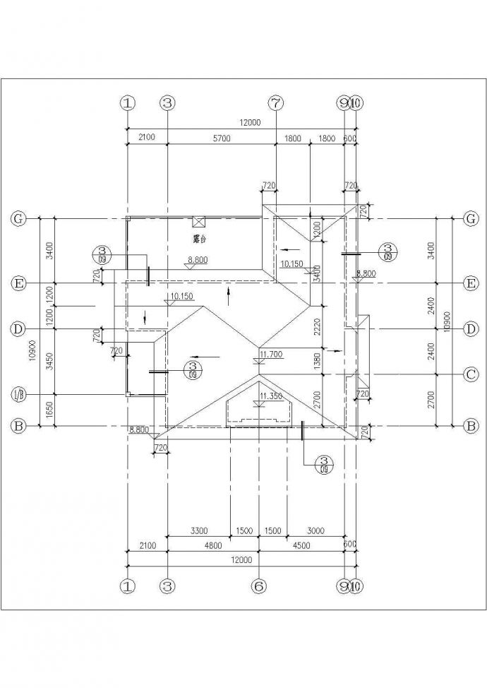 二层带阁楼小别墅建筑施工图，含效果图_图1