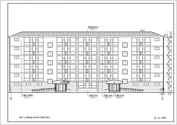 某地六层砌体厂区宿舍楼建筑设计图-图二