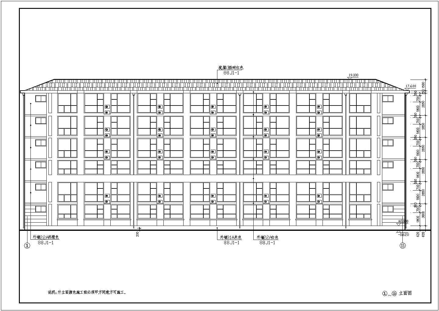 某地六层砌体厂区宿舍楼建筑设计图