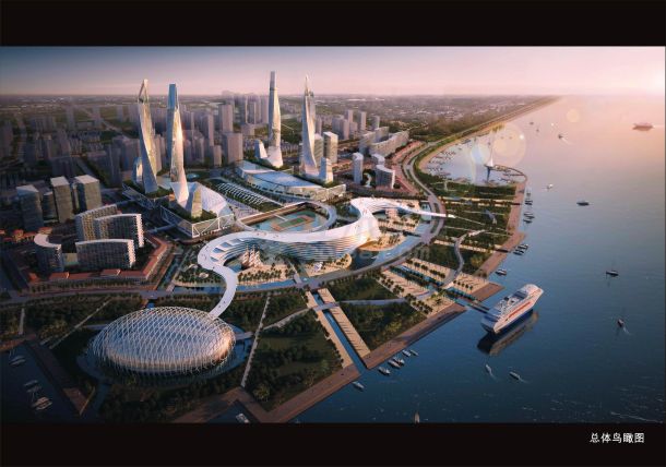 【广东】复合型沿海城市中心景观规划设计方案-图一