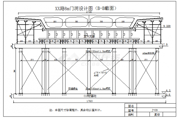 跨线桥下通行门洞设计图（4米、8米规格）-图二