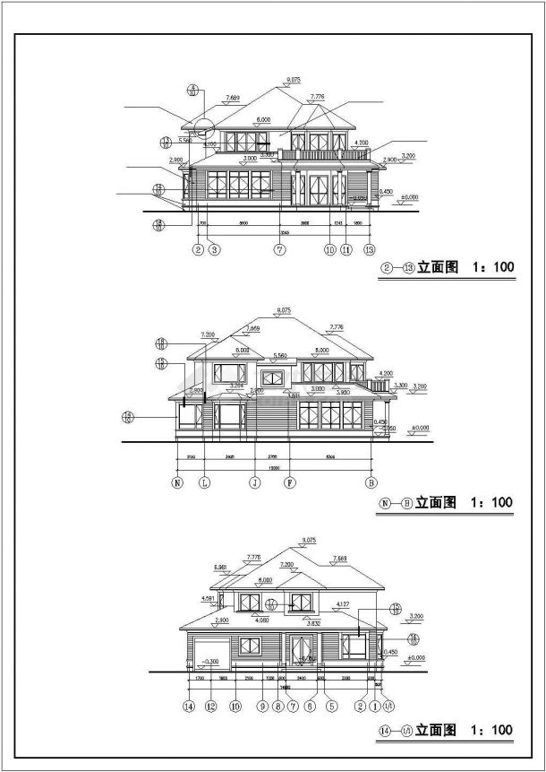 某玫瑰小区别墅建筑设计规划图纸系列-图一