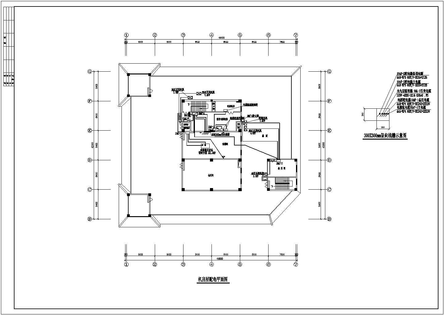 某地机房电气设计配电平面图（总套）