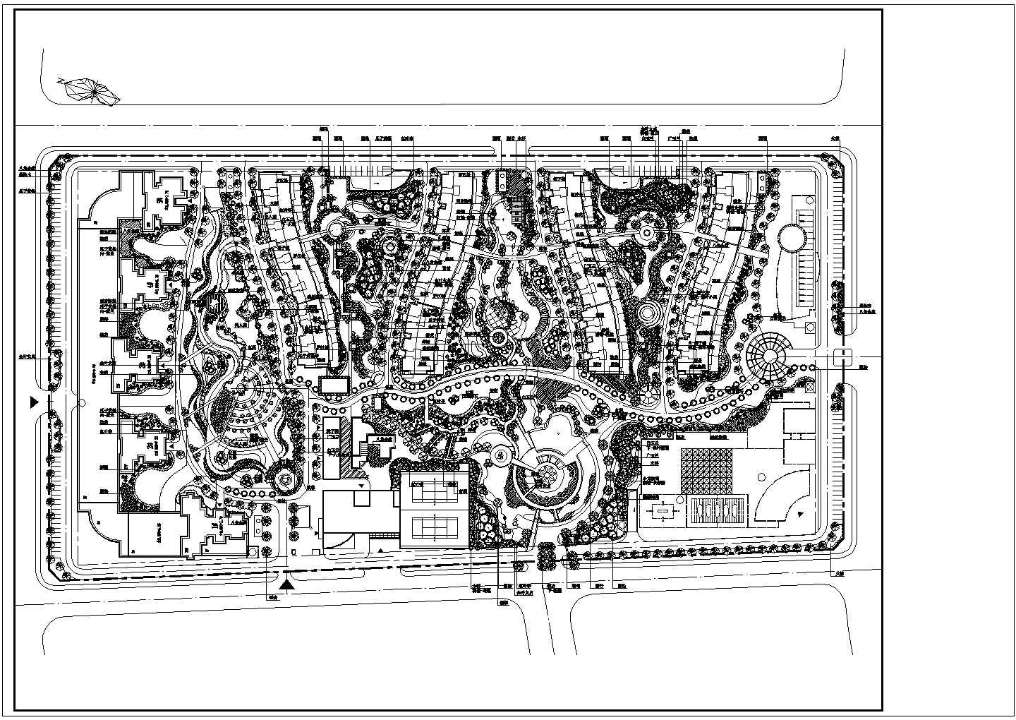 某城市一综合小区园林规划平面图纸