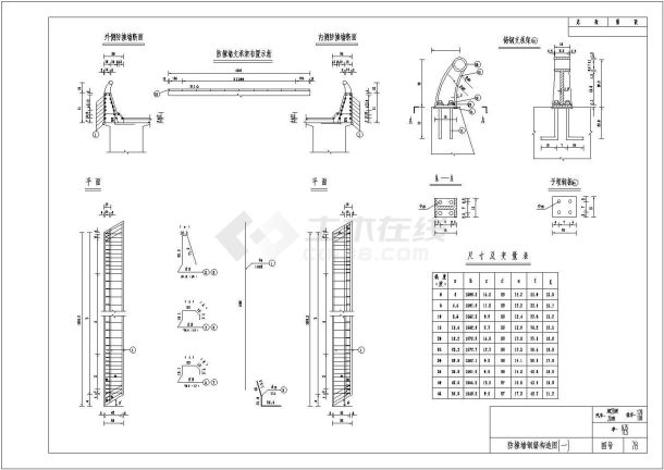 桥梁墙式护栏全套设计图（8张）-图一