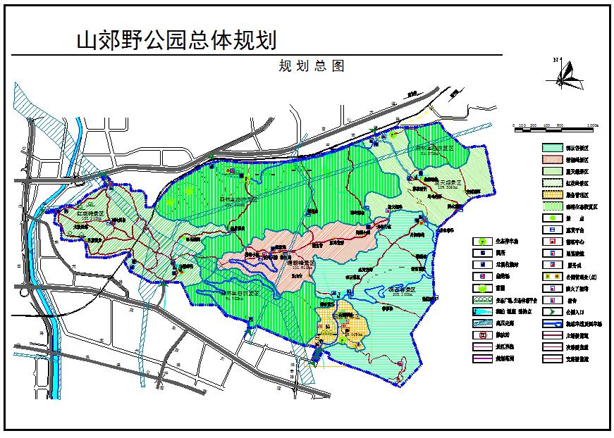 深圳某森林郊野公园总体规划cad平面施工图