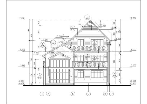 二层半砌体结构独栋别墅建筑、结构施工图-图一