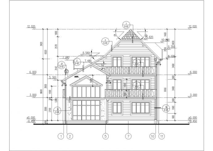 二层半砌体结构独栋别墅建筑、结构施工图_图1