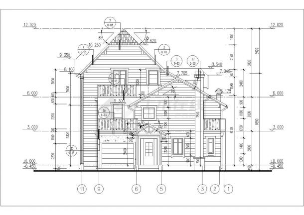 二层半砌体结构独栋别墅建筑、结构施工图-图二