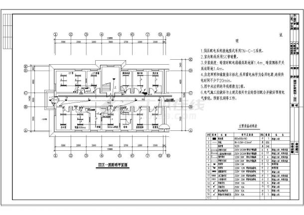 某县城医院综合楼建筑电气设计图纸-图一