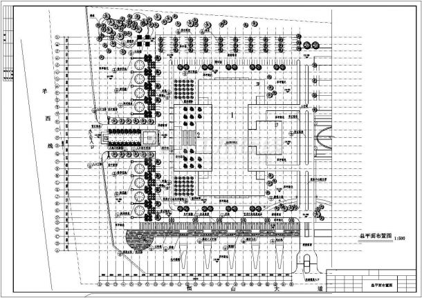 四川科技园景观工程CAD平面布置参考图-图一