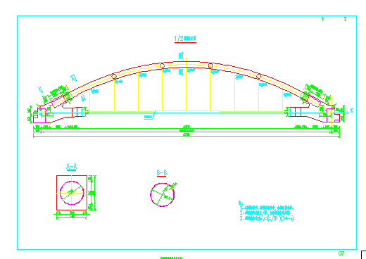 某市跨运河大桥设计cad图_图1