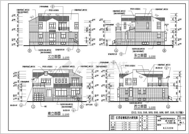 某地区古典别墅建筑设计施工图（共5张）-图二