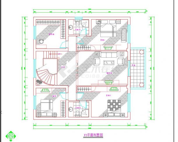 宁波比较受欢迎的大型别墅装修CAD全套施工图-图一