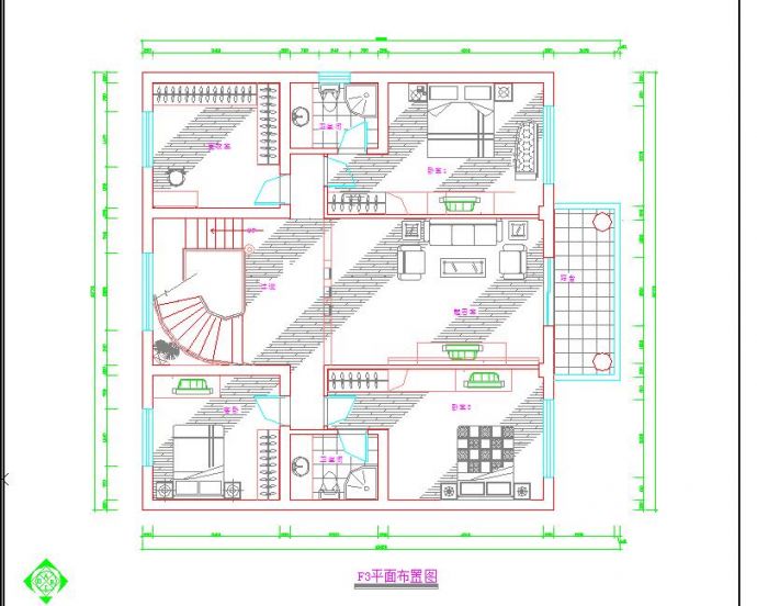宁波比较受欢迎的大型别墅装修CAD全套施工图_图1