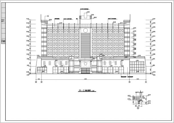 湖南某近万平米大型九层宾馆设计图纸（带总平图）-图二