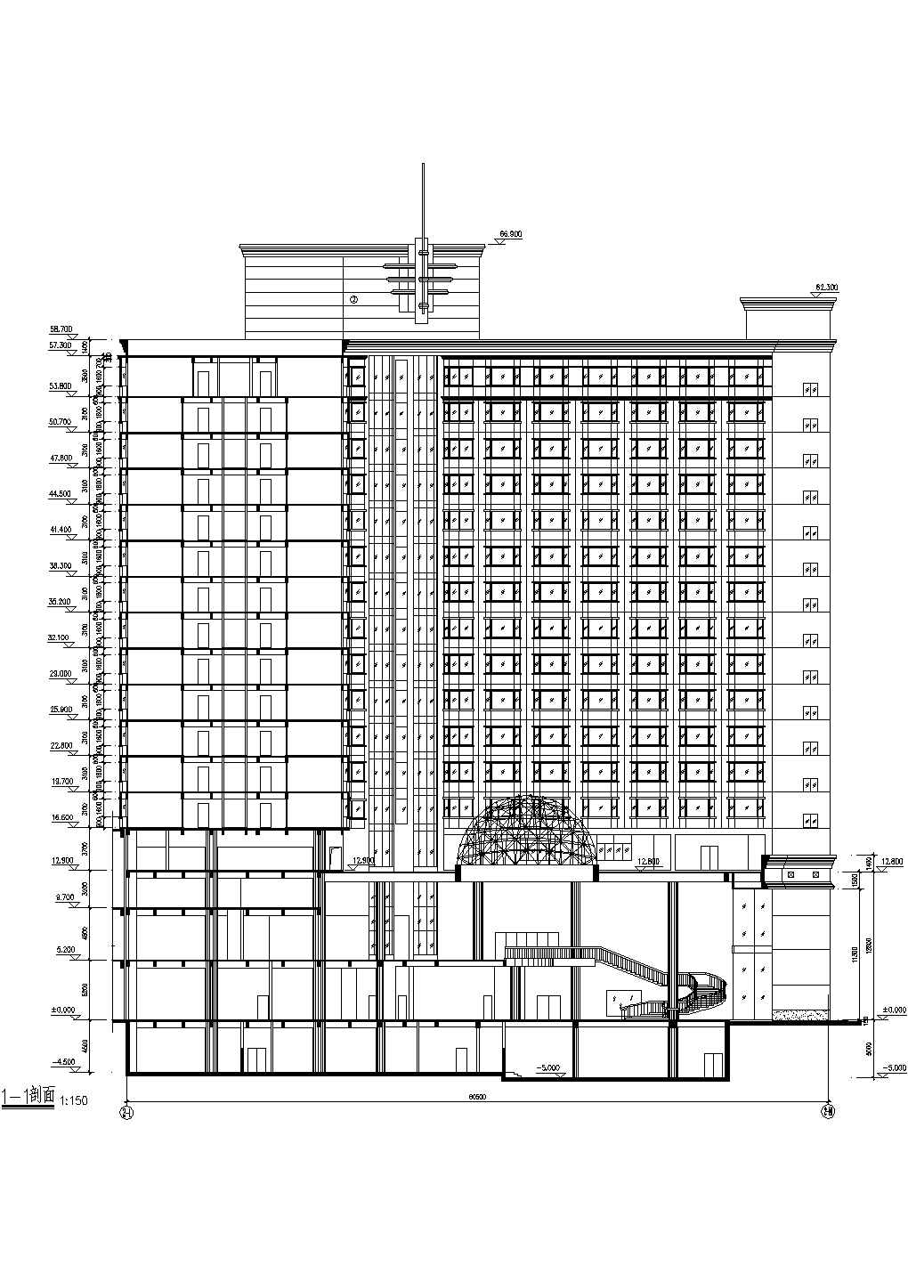 完整的17层高档星级酒店建筑设计图（带套房图）