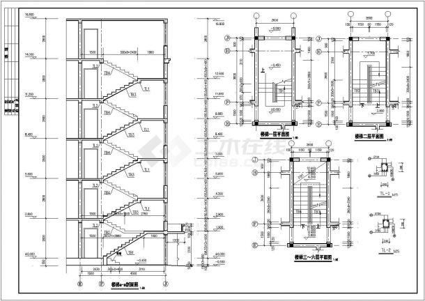 带阁楼住宅楼结构设计CAD施工图-图一