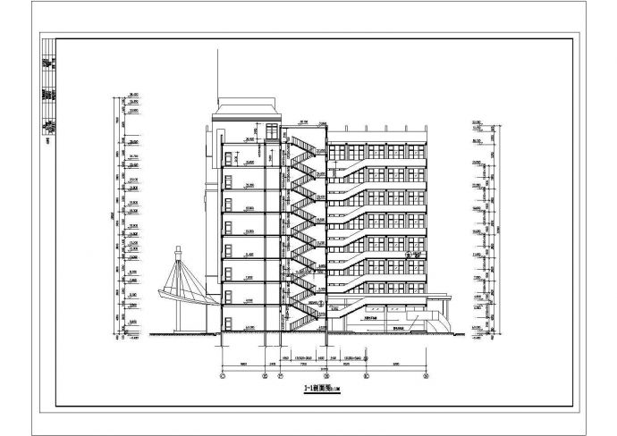 某市一等学校综合楼全套建筑图_图1