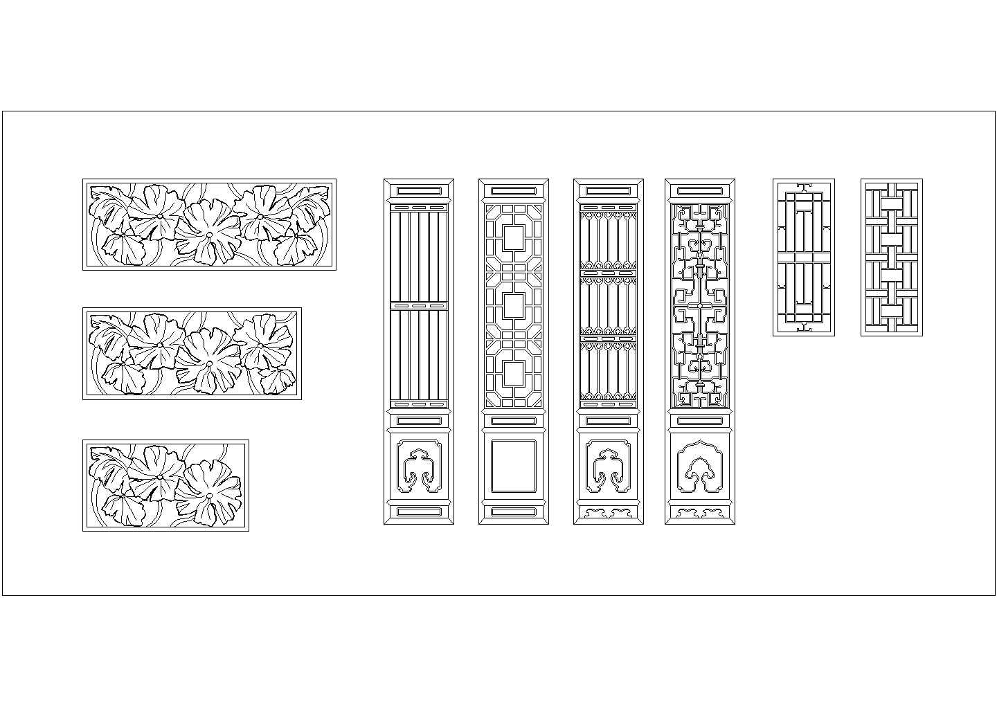 非常实用的古代建筑门窗马头围墙素材建筑构造CAD施工图