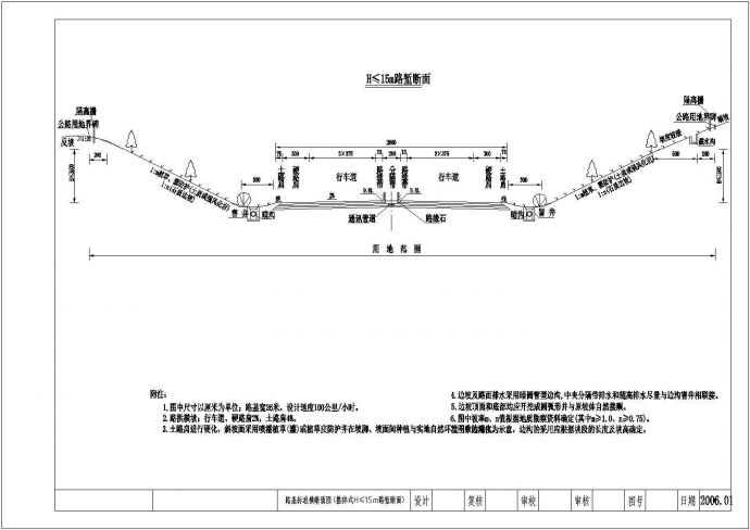 26米路基施工图设计24张CAD（标准横断面特殊路基）_图1