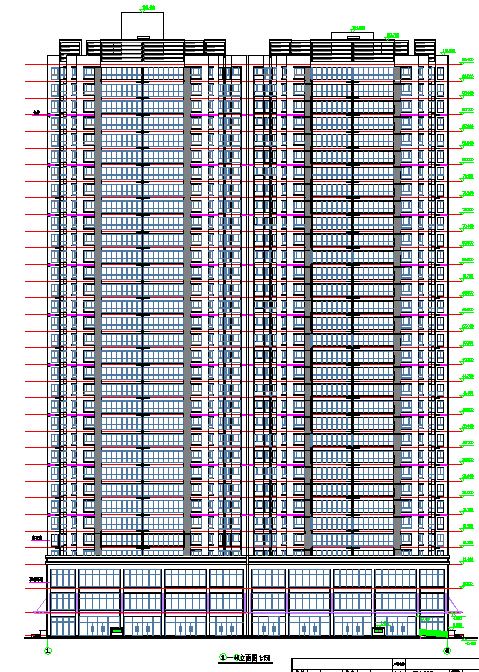 99米高33层钢混剪力墙结构商住楼全套建筑结构cad施工图（说明齐全）-图一
