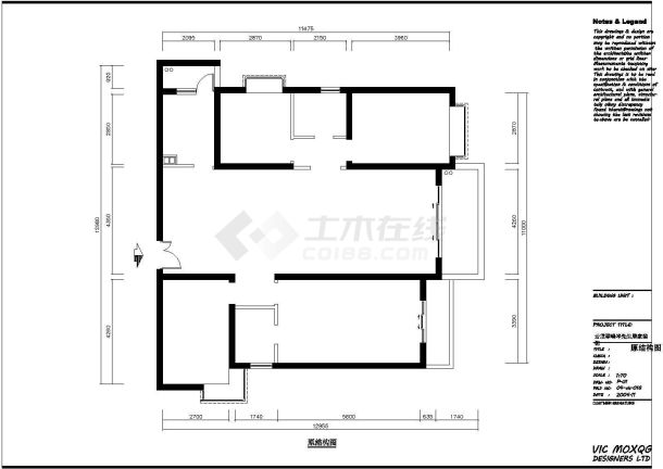 深圳大户四居室装修设计图纸（带门及门套详图）-图一